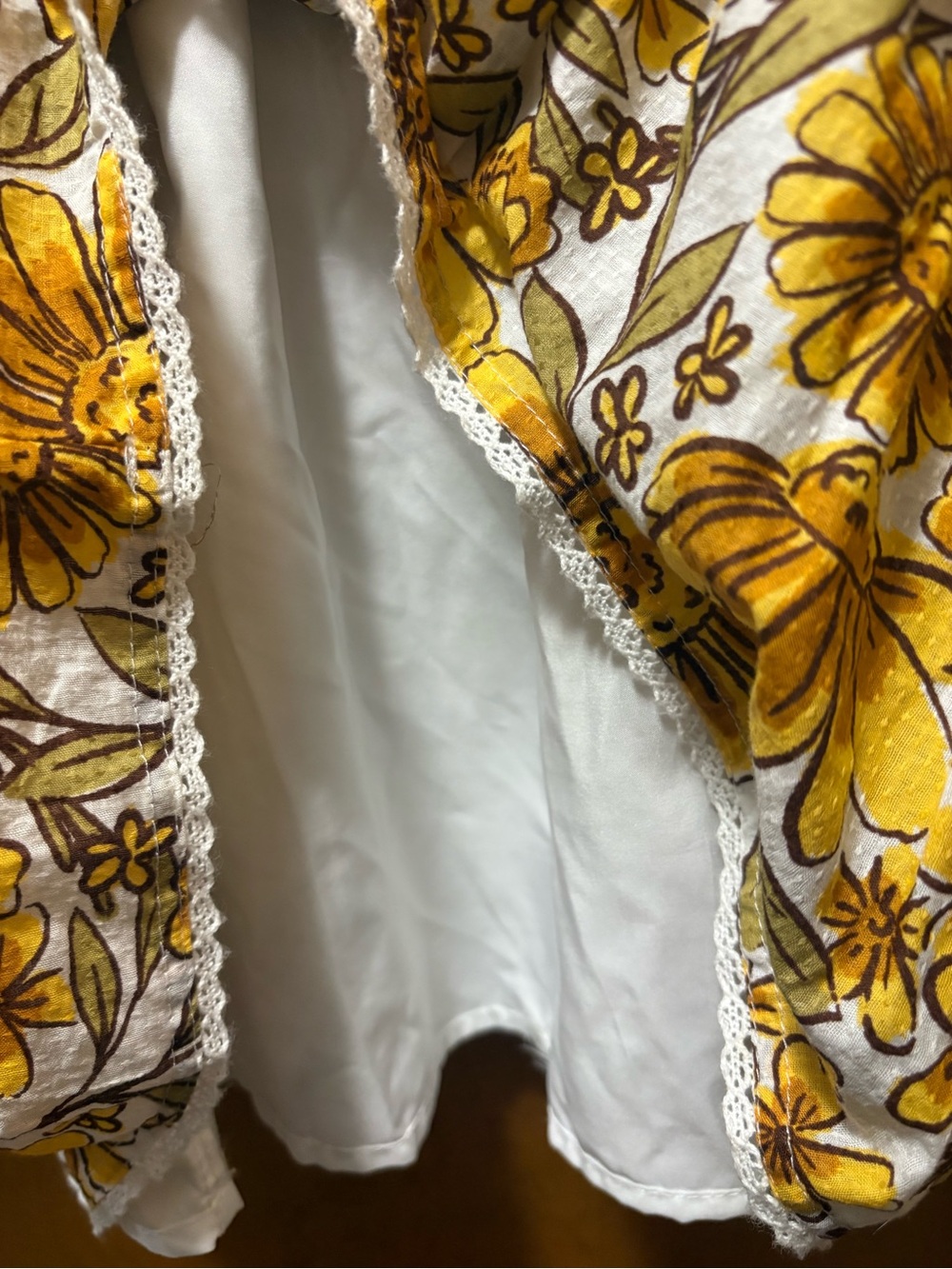 Girls Yellow Floral Smocked Dress - Picture 4 of 6